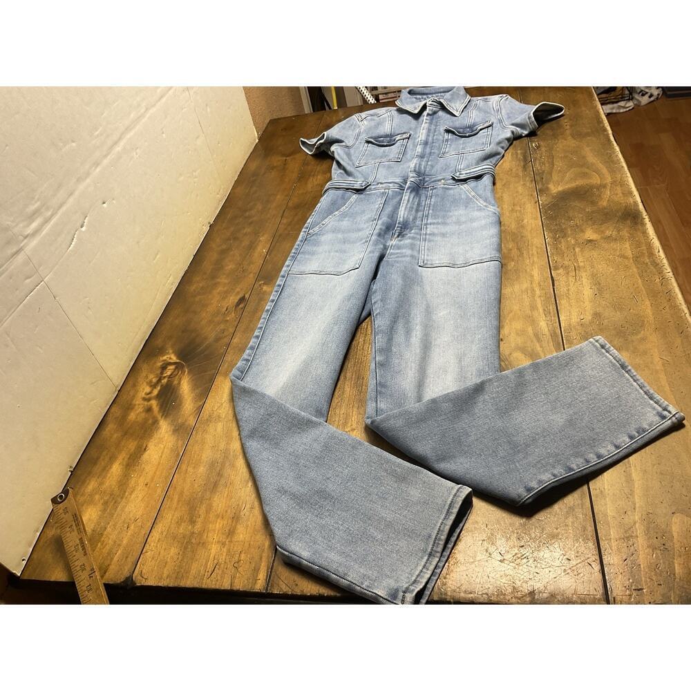 Good American Fit For Success Blue Denim Jumpsuit Size 2